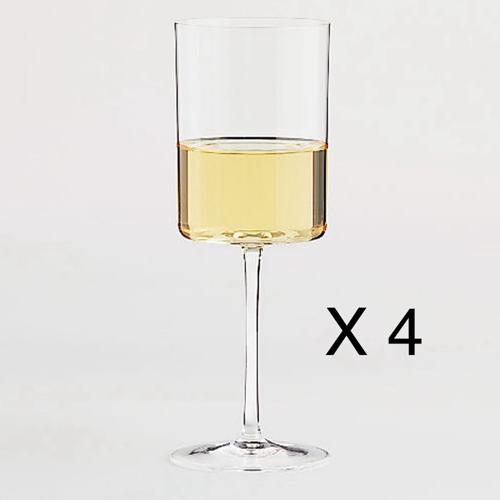 New! 🍸🥂✨Crate&Barrel Edge 13-Oz. White Wine Glass Set of 4
